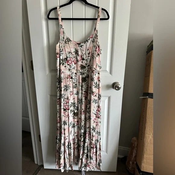 Torrid Floral Pink Strapless Maxi Dress size 2 - Picture 5 of 8
